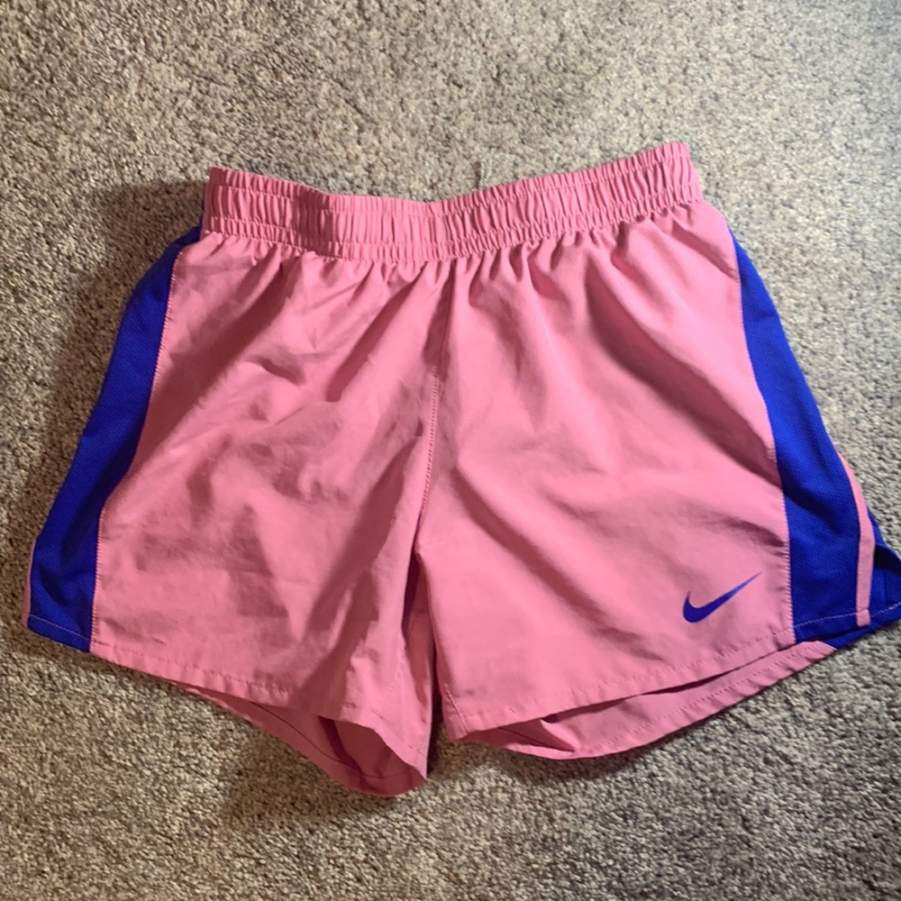 pink/blue nike shorts